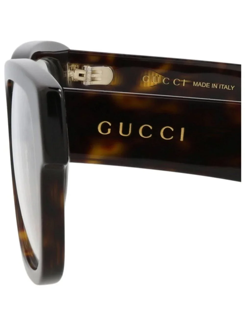 New Gucci Women's Eyeglasses Square Rectangle Recycled Acetate Frame Mens Havana